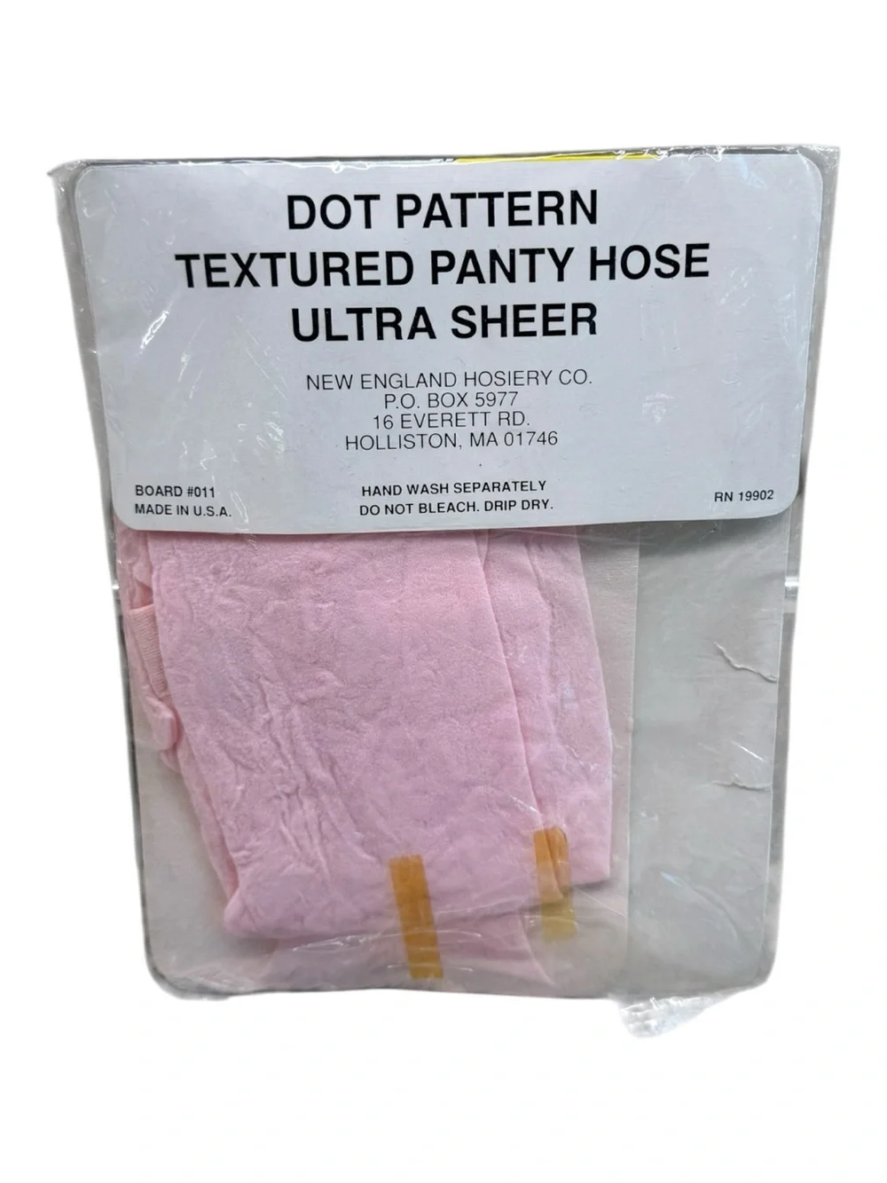 Vintage Nehoc Dot Pattern Textured Ultra Sheer Pantyhose Queen 1X-2X Pink